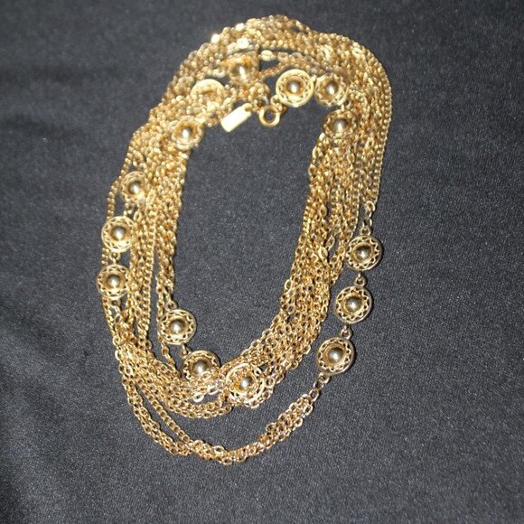 Monet Extra Long Gold Tone Chain Necklace - Picture 8 of 9